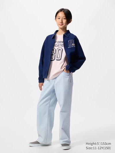 UNIQLO Kids' Wide Straight Jeans - 65 BLUE