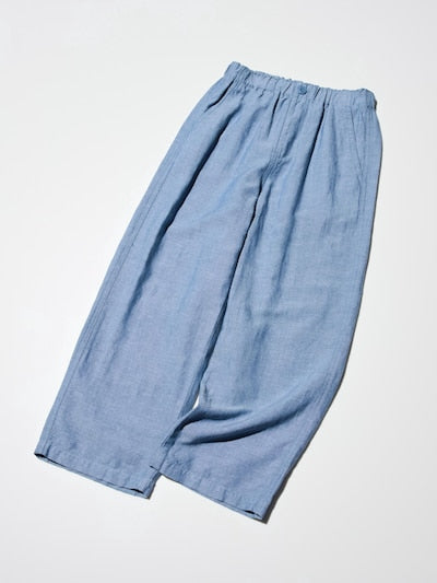 UNIQLO Kids' Linen Blend Wide Trousers - 31 BEIGE