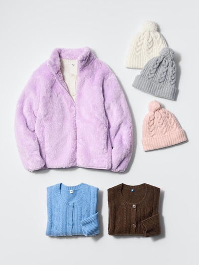 UNIQLO Kids' Fluffy Fleece Full-Zip Jacket - 62 BLUE