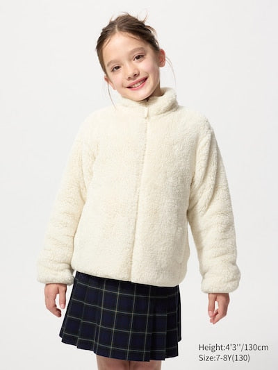UNIQLO Kids' Fluffy Fleece Full-Zip Jacket - 31 BEIGE