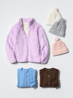 UNIQLO Kids' Soufflé Yarn Cardigan - 62 BLUE