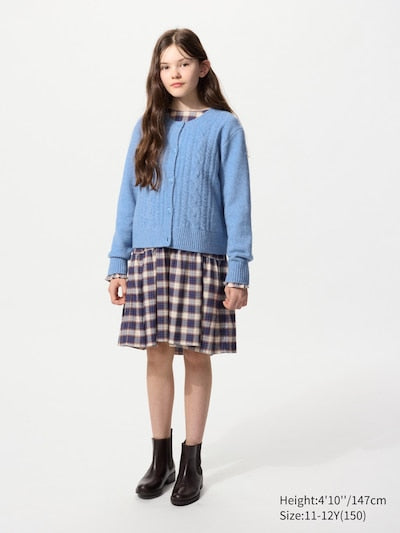 UNIQLO Kids' Soufflé Yarn Cardigan - 15 RED