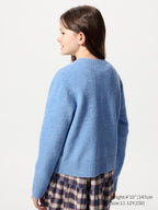 UNIQLO Kids' Soufflé Yarn Cardigan - 38 DARK BROWN
