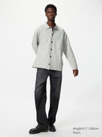 UNIQLO Unisex Milano Ribbed Shirt Collar Cardigan - 69 NAVY