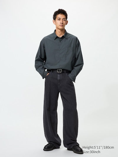 UNIQLO Baggy Barrel Leg Jeans - 08 DARK GREY