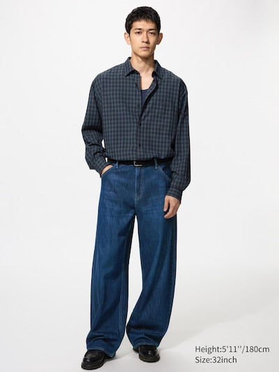 UNIQLO Baggy Barrel Leg Jeans - 08 DARK GREY