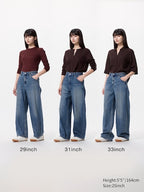 UNIQLO Unisex Baggy Curve Jeans - 64 BLUE