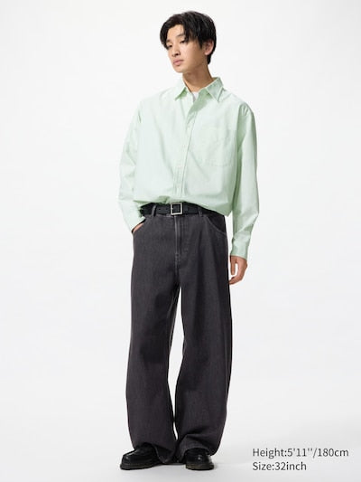 UNIQLO Unisex Baggy Curve Jeans - 67 BLUE