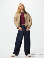 UNIQLO Unisex Zip-Up Short Jacket - 30 NATURAL