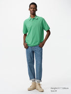 UNIQLO Unisex DRY Piqué Polo Shirt (Patterned) - 52 GREEN