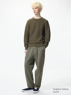 UNIQLO Unisex Washable 3D Knit Seamless Crew Neck Jumper - 57 OLIVE