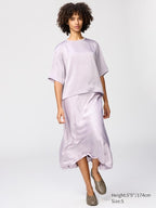 UNIQLO Women's Satin Oversized Short Blouse (Half Sleeve) - 01 OFF WHITE
