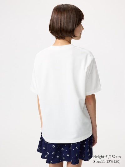 UNIQLO Kids' AIRism Cotton Crew Neck T-Shirt (Graphic) - 01 OFF WHITE