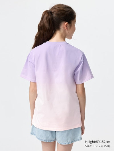 UNIQLO Kids' DRY-EX Crew Neck T-Shirt (Printed) - 71 PURPLE