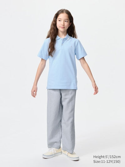 UNIQLO Kids' Linen Blend Wide Trousers - 09 BLACK