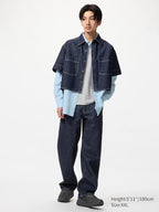 UNIQLO Women's Denim Boxy Shirt (Half Sleeve) - 30 NATURAL
