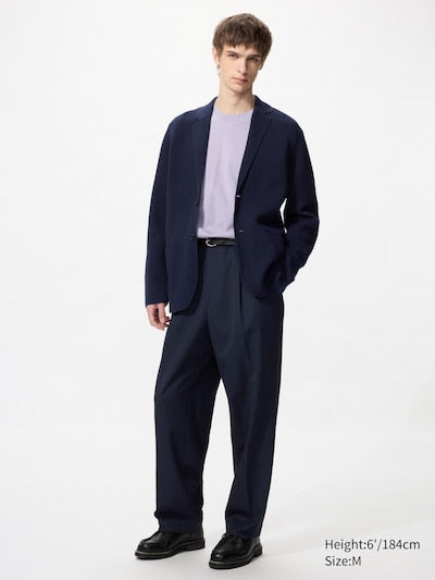 UNIQLO Men's Milano Ribbed Jacket - 09 BLACK