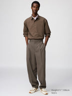 UNIQLO Unisex Pleated Wide Tapered Trousers - 69 NAVY