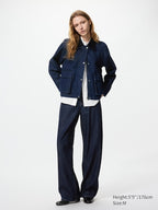 UNIQLO Women's Utility Short Jacket (Denim) - 69 NAVY