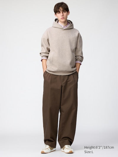 UNIQLO Unisex Barrel Leg Trousers - 09 BLACK