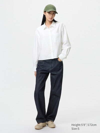 UNIQLO Unisex Oxford Boxy Shirt - 50 LIGHT GREEN