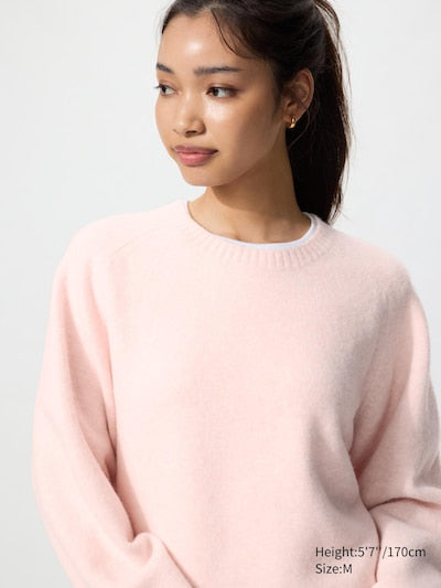 UNIQLO Soufflé Yarn Crew Neck Jumper - 14 RED