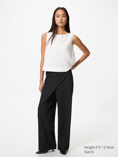 UNIQLO Women's Smart Wide Trousers - 30 NATURAL