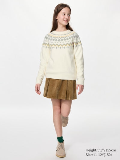 UNIQLO Soufflé Yarn Jumper (Fair Isle) - 01 OFF WHITE