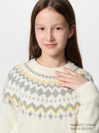 UNIQLO Soufflé Yarn Jumper (Fair Isle) - 01 OFF WHITE