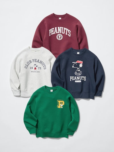 UNIQLO PEANUTS UT DRY Graphic Sweatshirt - 18 WINE