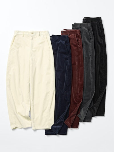 UNIQLO Corduroy Barrel Trousers - 38 DARK BROWN