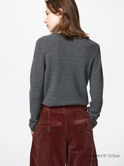 UNIQLO Corduroy Barrel Trousers - 38 DARK BROWN