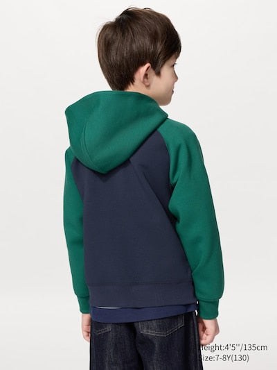 UNIQLO DRY Sweat Full-Zip Hoodie (Colour Block) - 55 GREEN