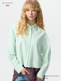 UNIQLO Unisex Oxford Boxy Shirt - 50 LIGHT GREEN