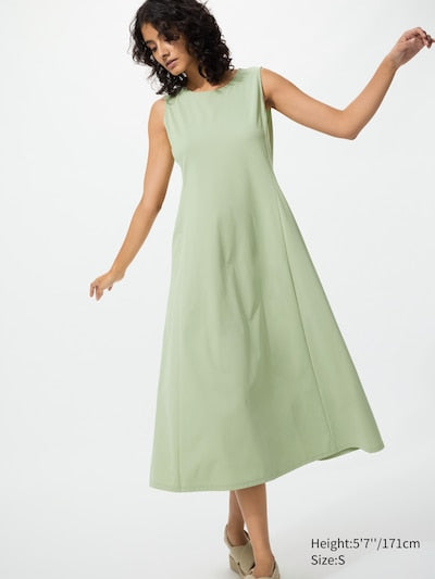 UNIQLO Women's Ultra Stretch AIRism Dress (Sleeveless) - 51 GREEN