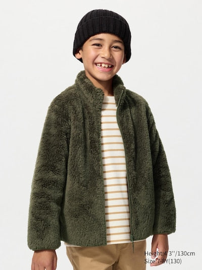 UNIQLO Kids' Fluffy Fleece Full-Zip Jacket - 56 OLIVE