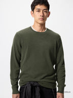 UNIQLO Men's 100% Cashmere Crew Neck Jumper - 57 OLIVE