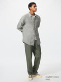 UNIQLO Men's Linen Blend Relaxed Trousers - 57 OLIVE