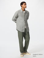 UNIQLO Men's Linen Blend Relaxed Trousers - 57 OLIVE