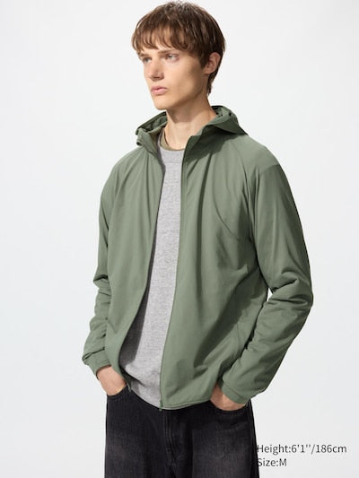 UNIQLO Men's DRY-EX UV Protection Full-Zip Hoodie - 57 OLIVE