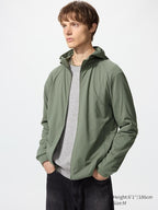UNIQLO Men's DRY-EX UV Protection Full-Zip Hoodie - 57 OLIVE