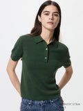 UNIQLO Women's Polo Jumper (Short Sleeve) - 59 DARK GREEN