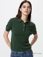 UNIQLO Women's Polo Jumper (Short Sleeve) - 59 DARK GREEN