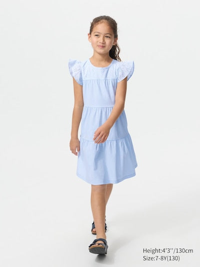 UNIQLO Kids' Combination Dress (Short Sleeve) - 60 LIGHT BLUE