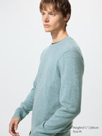 UNIQLO Men's 100% Cashmere Crew Neck Jumper - 61 BLUE