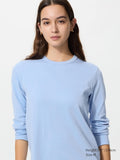 UNIQLO Women's Smooth Stretch Cotton T-Shirt (Long Sleeve) - 61 BLUE