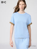 UNIQLO Women's Boxy Knit T-Shirt - 61 BLUE