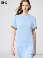 UNIQLO Women's Boxy Knit T-Shirt - 61 BLUE