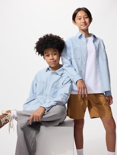 UNIQLO Kids' Chambray Shirt - 61 BLUE