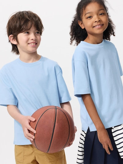 UNIQLO Kids' AIRism Cotton Crew Neck T-Shirt - 63 BLUE
